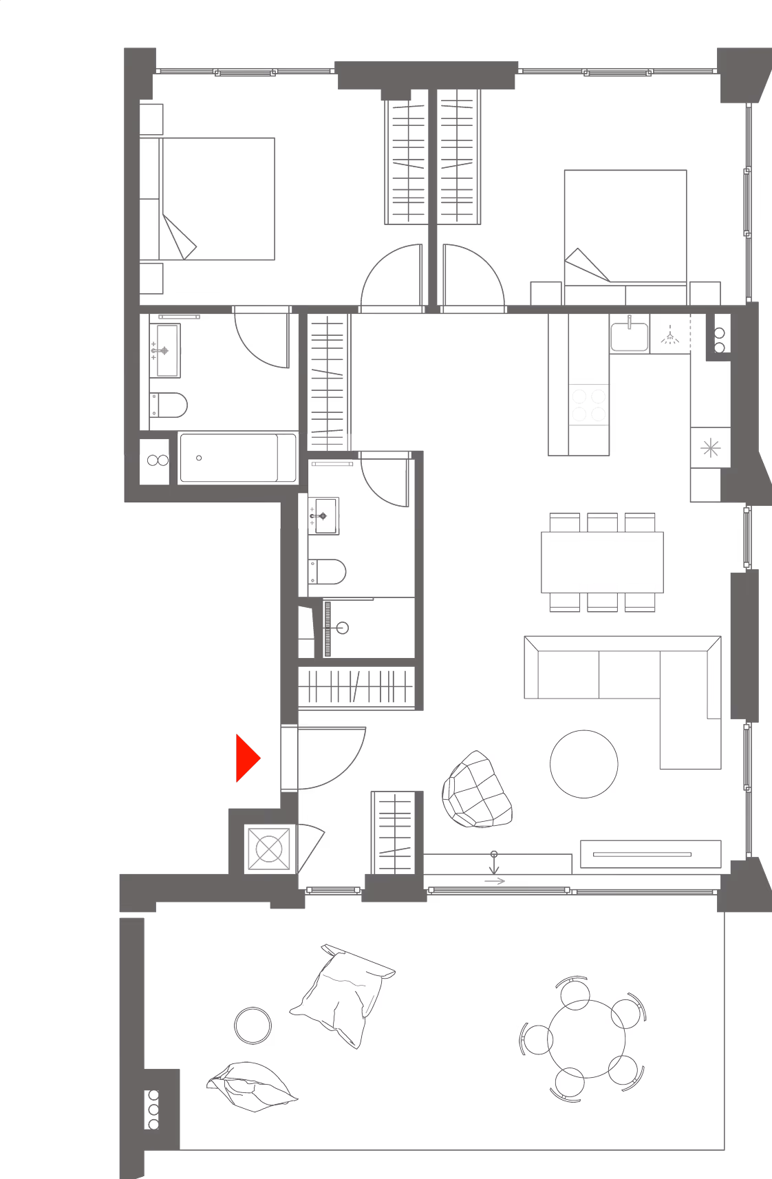Grundriss der Wohnung apt-b42